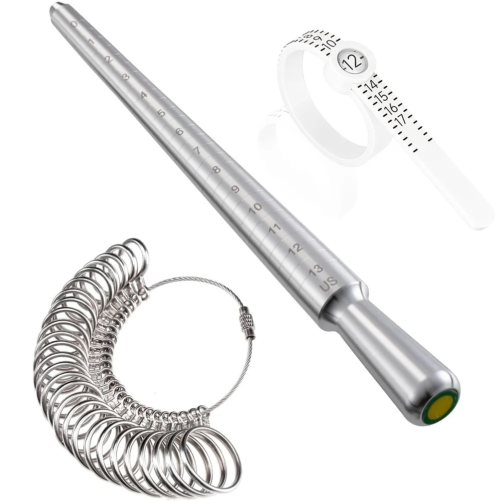 Ring Sizer Measuring Tool Mandrel Set - 3PCS Set Pengukur Cincin Ukuran US,