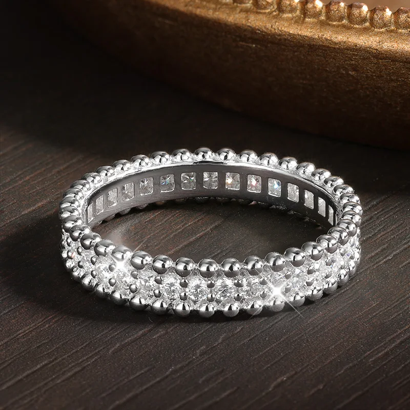 Moissanite Eternity Band Ring Stackable - M-JAJA D VVS1 Cincin Moissanite untuk