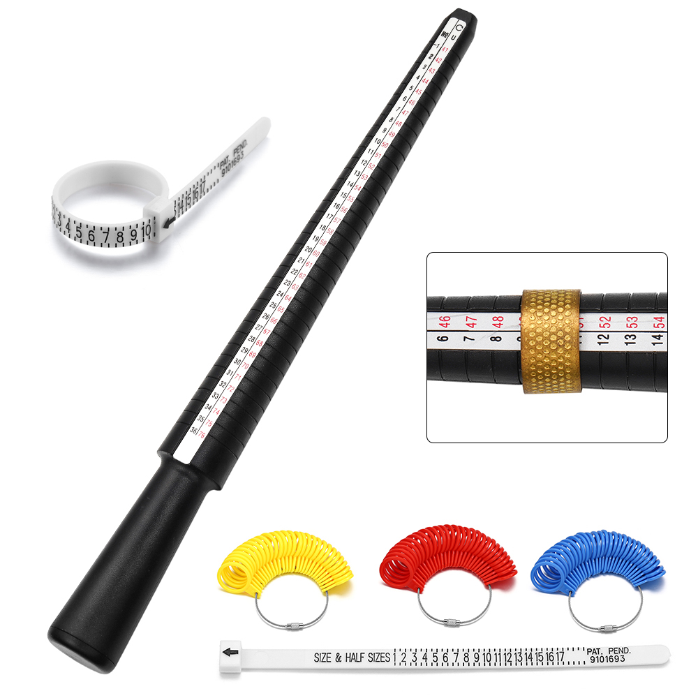 Ring Sizer Measuring Tool Mandrel Set - 1 Buah Alat Perhiasan Profesional Pengukur