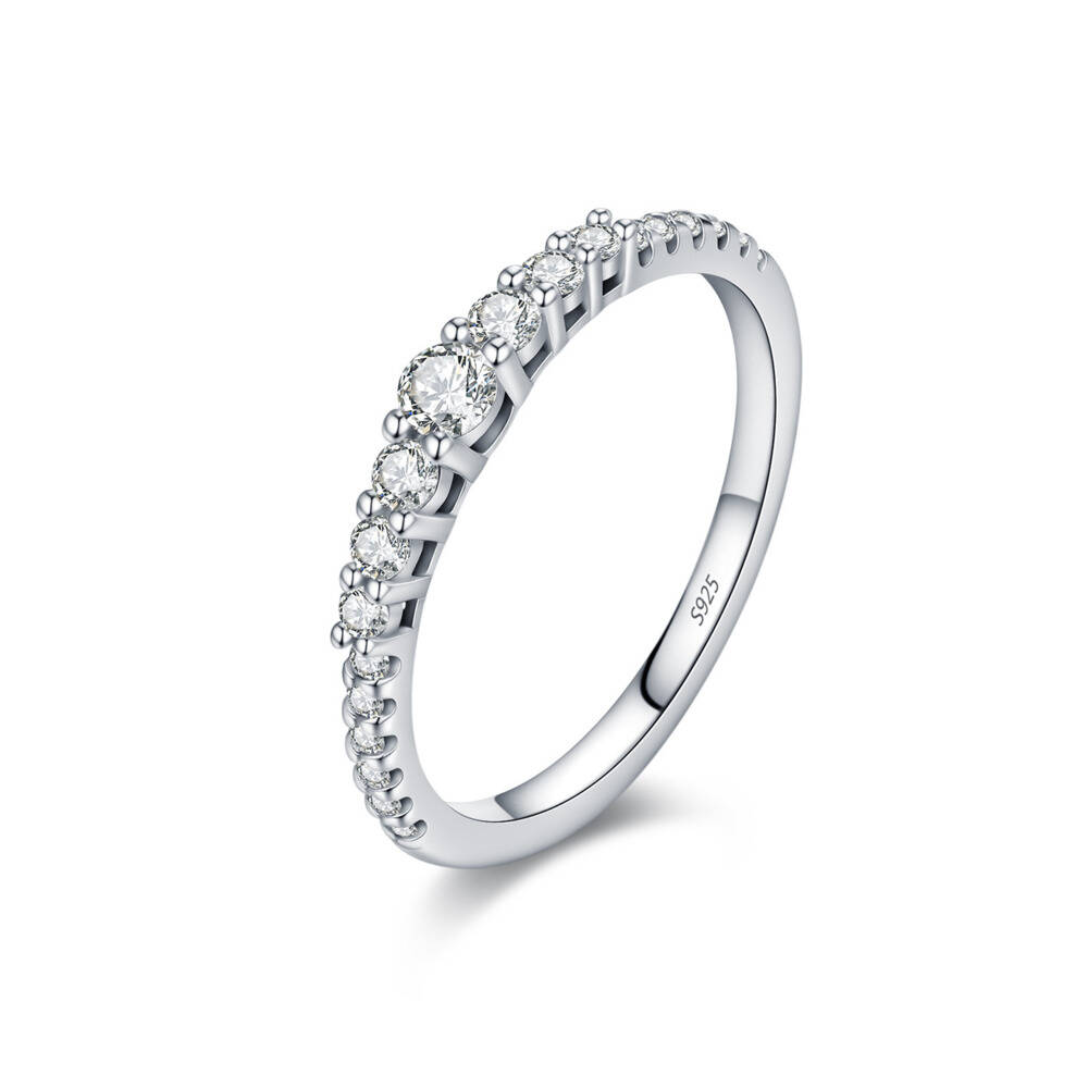 Moissanite Eternity Band Ring Stackable - Cincin Eternity Band Moissanite Potongan Bulat