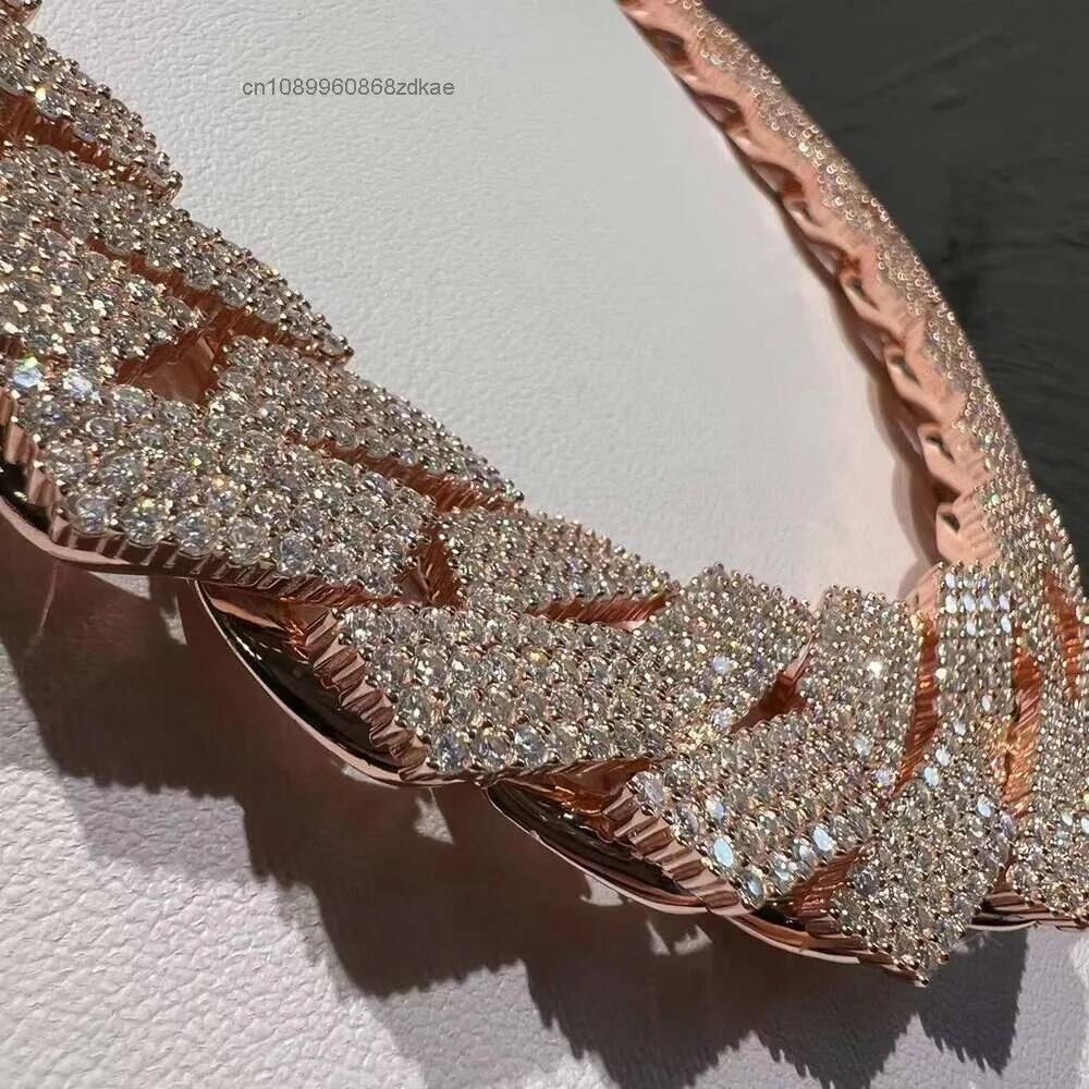 Moissanite Cuban Link Chain Iced Out - Rantai Cuban Miami Mewah Hip Hop