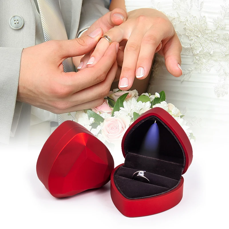 Velvet Ring Box Led Light Proposal - Kotak Cincin Lampu LED Bentuk Hati