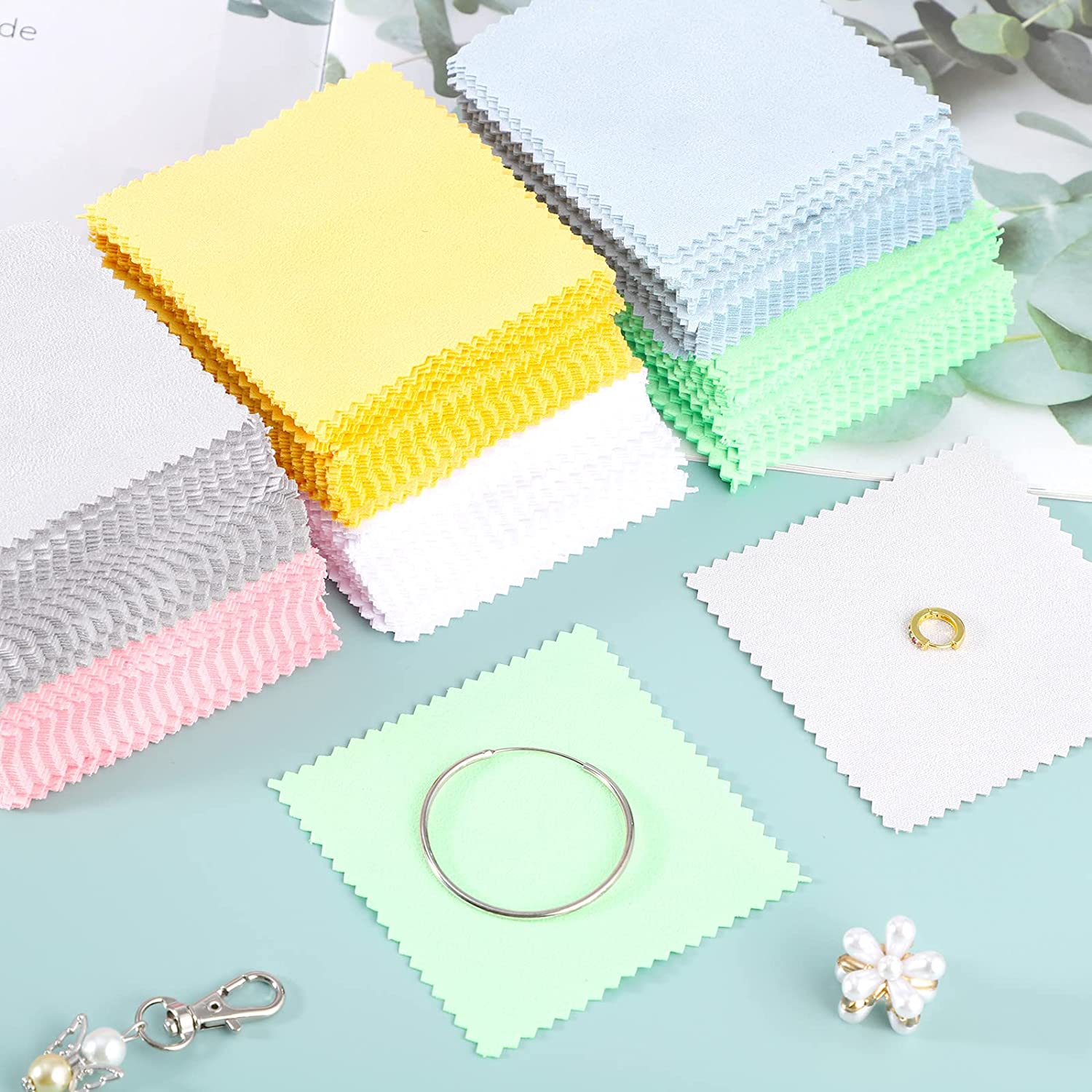Jewelry Polishing Cloth Silver Cleaner - 50/20 buah kain gosok 8x8cm kain
