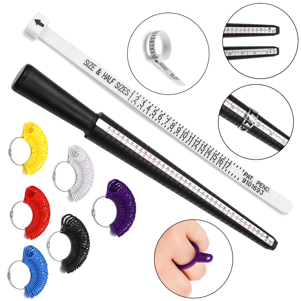 Ring Sizer Measuring Tool Mandrel Set - Alat perhiasan profesional cincin Gauge tongkat