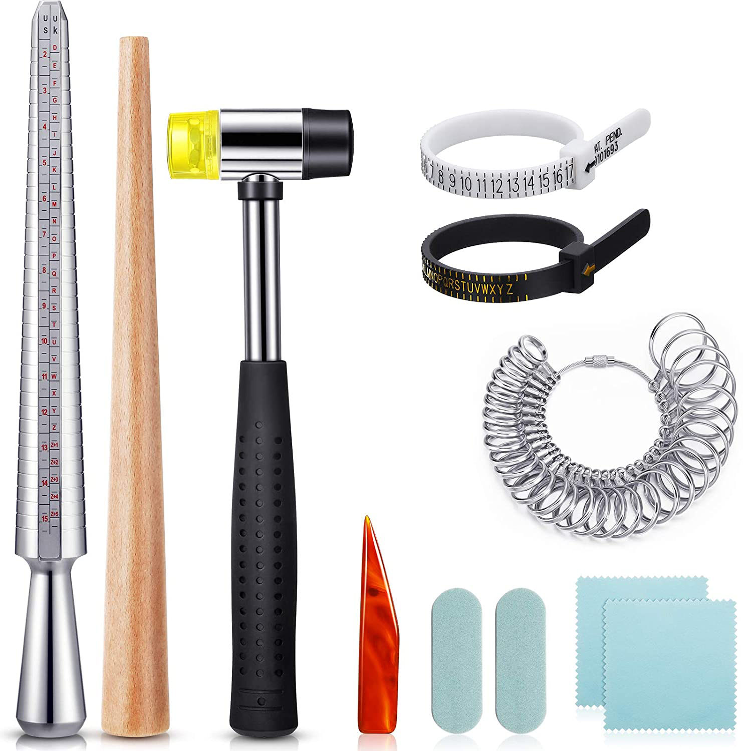 Ring Sizer Measuring Tool Mandrel Set - 11 buah set Mandrel cincin Inggris