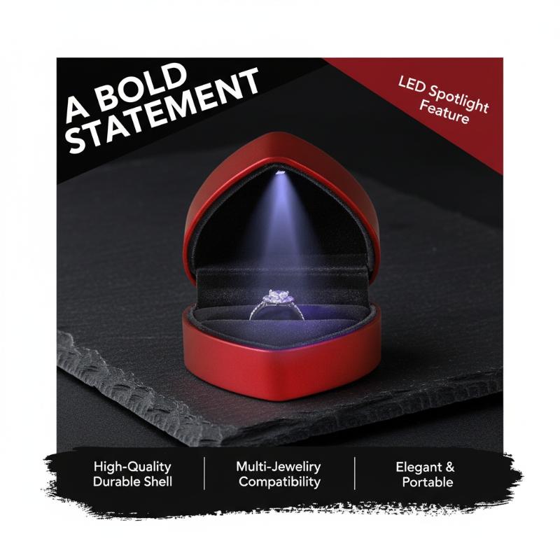 Velvet Ring Box Led Light Proposal - Alat Pembuatan Perhiasan 1Pcs Kotak Perhiasan