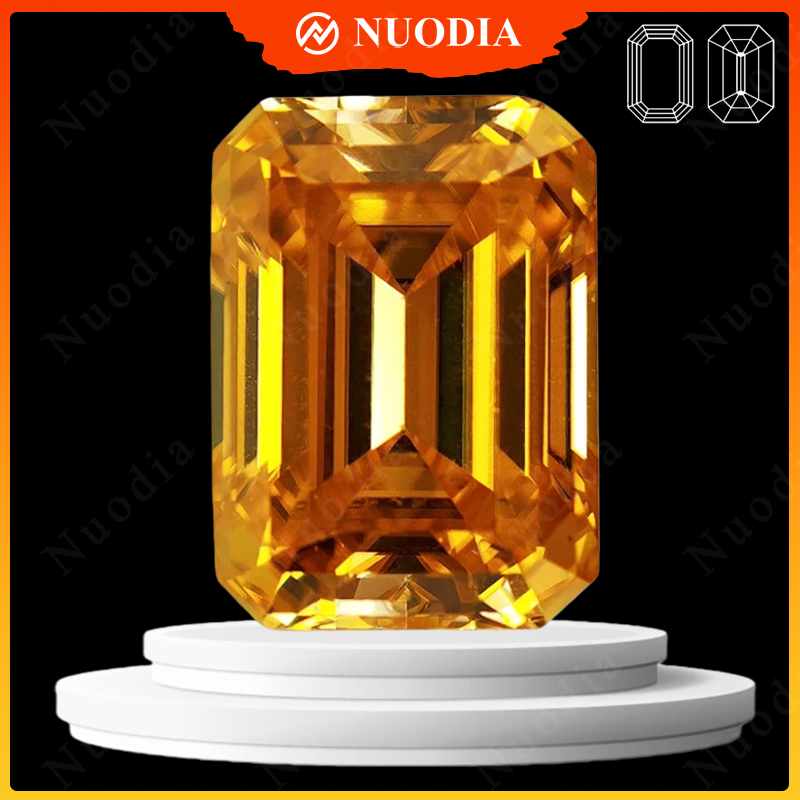 Gra Certificate Loose Moissanite Stone - Batu Moissanite Warna Kuning Emas Baru