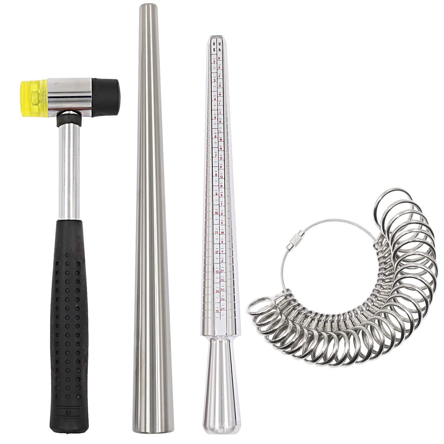 Ring Sizer Measuring Tool Mandrel Set - Alat Pengukur Ukuran Cincin Logam, Tongkat