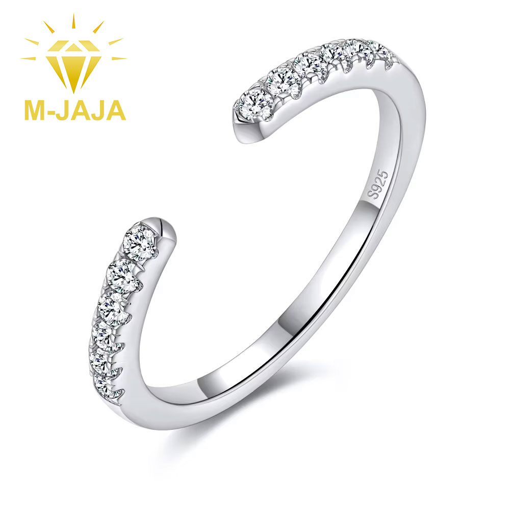 Moissanite Eternity Band Ring Stackable - M-JAJA Cincin Terbuka Moissanite Dapat Ditumpuk