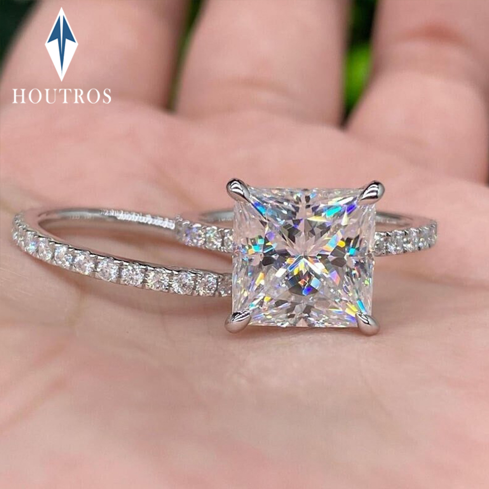 Moissanite Engagement Ring 2 Carat D Vvs1 - 2 karat D VVS1 cincin potongan