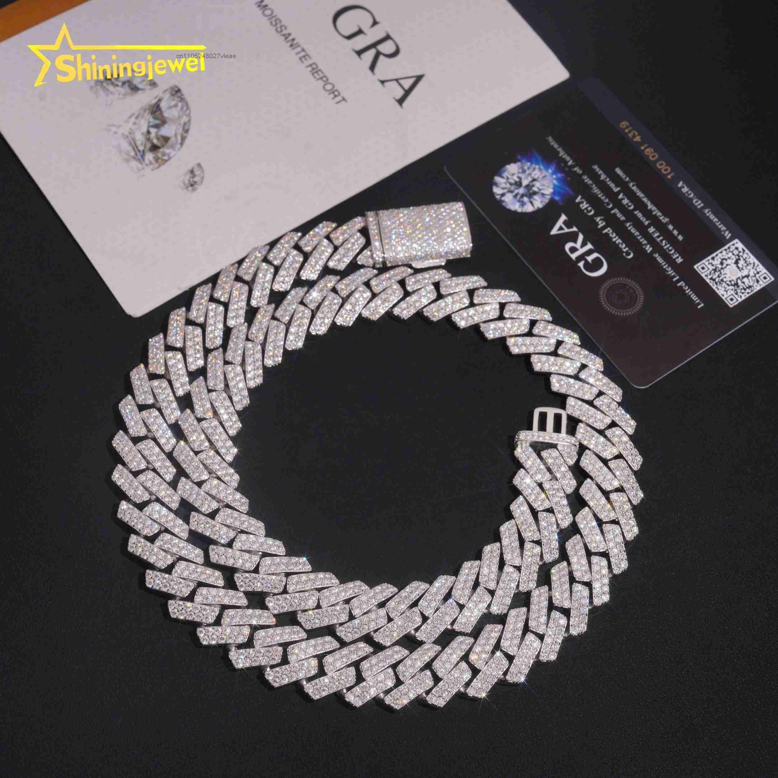 Moissanite Cuban Link Chain Iced Out - Kualitas Tinggi Rendah Harga Terjangkau Perak
