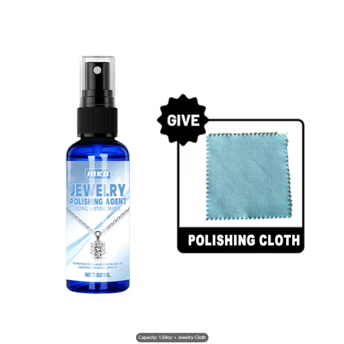 Jewelry Polishing Cloth Silver Cleaner - Semprotan Pemoles Perhiasan dengan Kain Mikrofiber