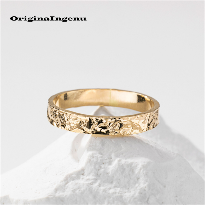 Lab Grown Diamond Ring 14K Gold - 14K Cincin Hammered Buatan Tangan Diisi