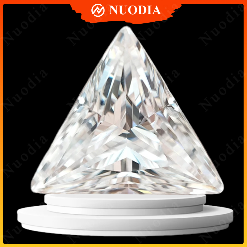 Gra Certificate Loose Moissanite Stone - Batu Moissanite Potongan Segitiga Putih Baru