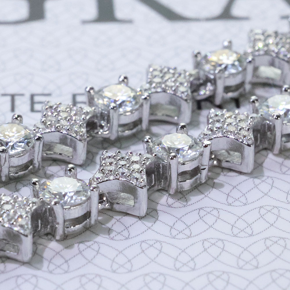 ICEBLING S925 Perak Murni Rant - Moissanite Tennis Bracelet 925 Sterling ulasan dan harga