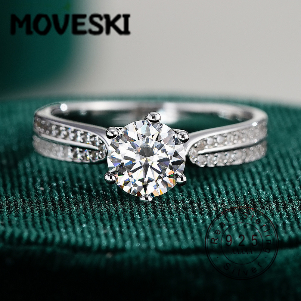 Cincin Pertunangan Moissanite  - Moissanite Engagement Ring 2 Carat D Vvs1 ulasan dan harga