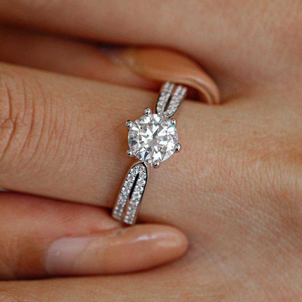 Cincin Pertunangan Moissanite  - Moissanite Engagement Ring 2 Carat D Vvs1 ulasan dan harga