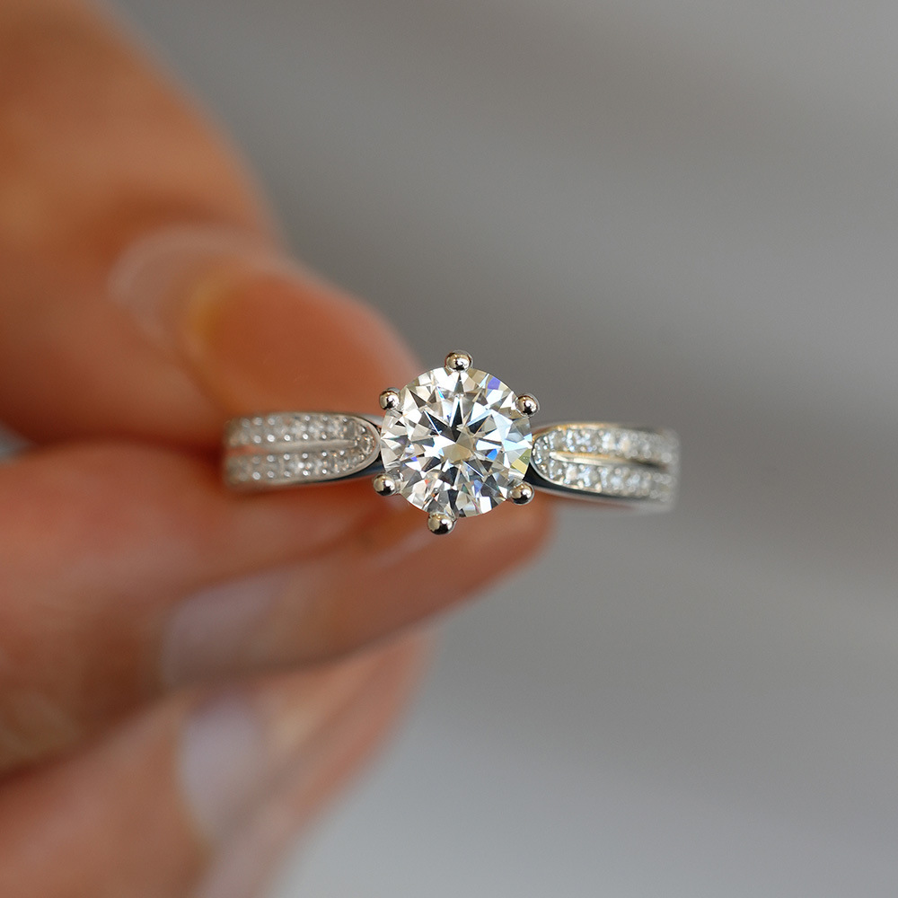Cincin Pertunangan Moissanite  - Moissanite Engagement Ring 2 Carat D Vvs1 ulasan dan harga