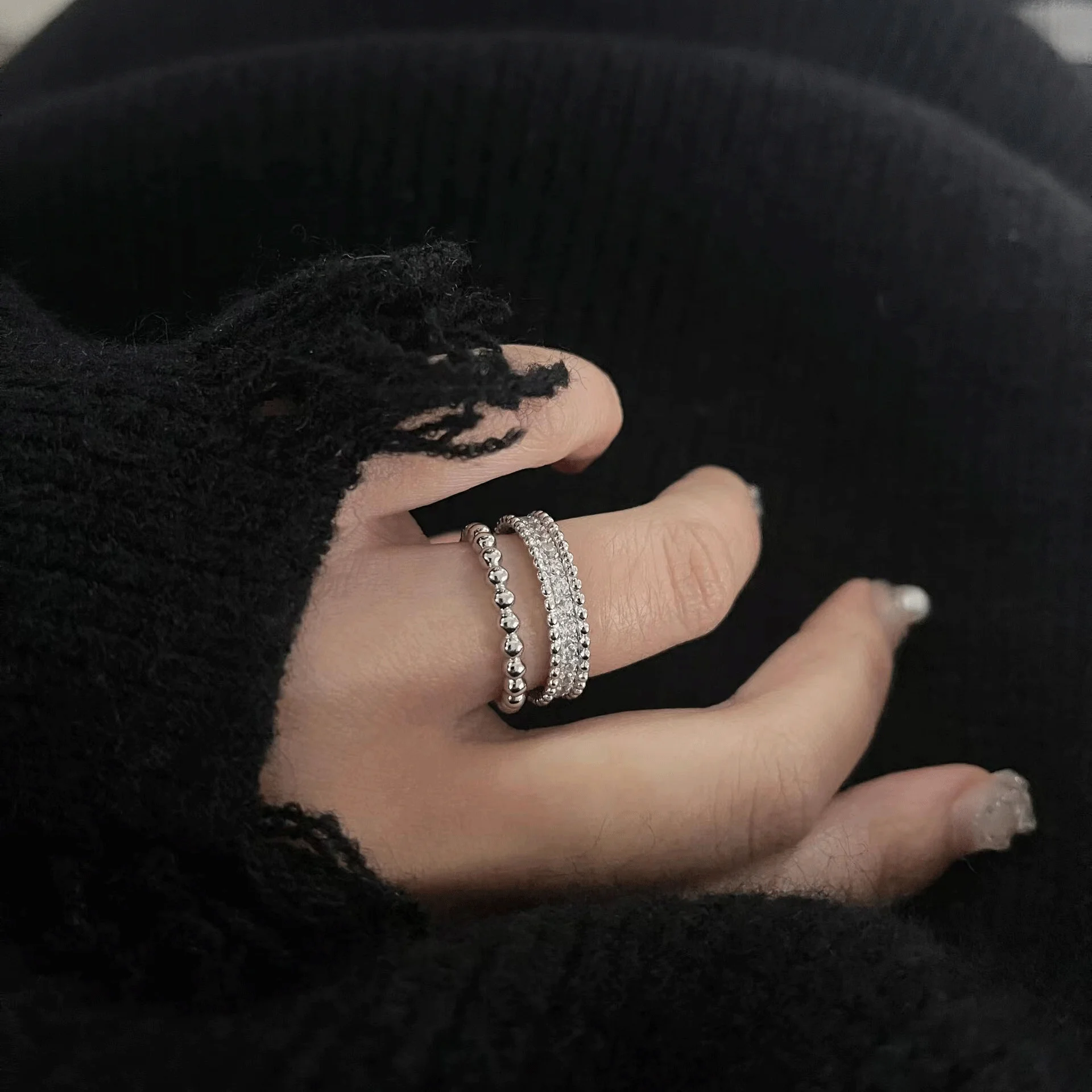 M-JAJA D VVS1 Cincin Moissanit - Moissanite Eternity Band Ring Stackable ulasan dan harga