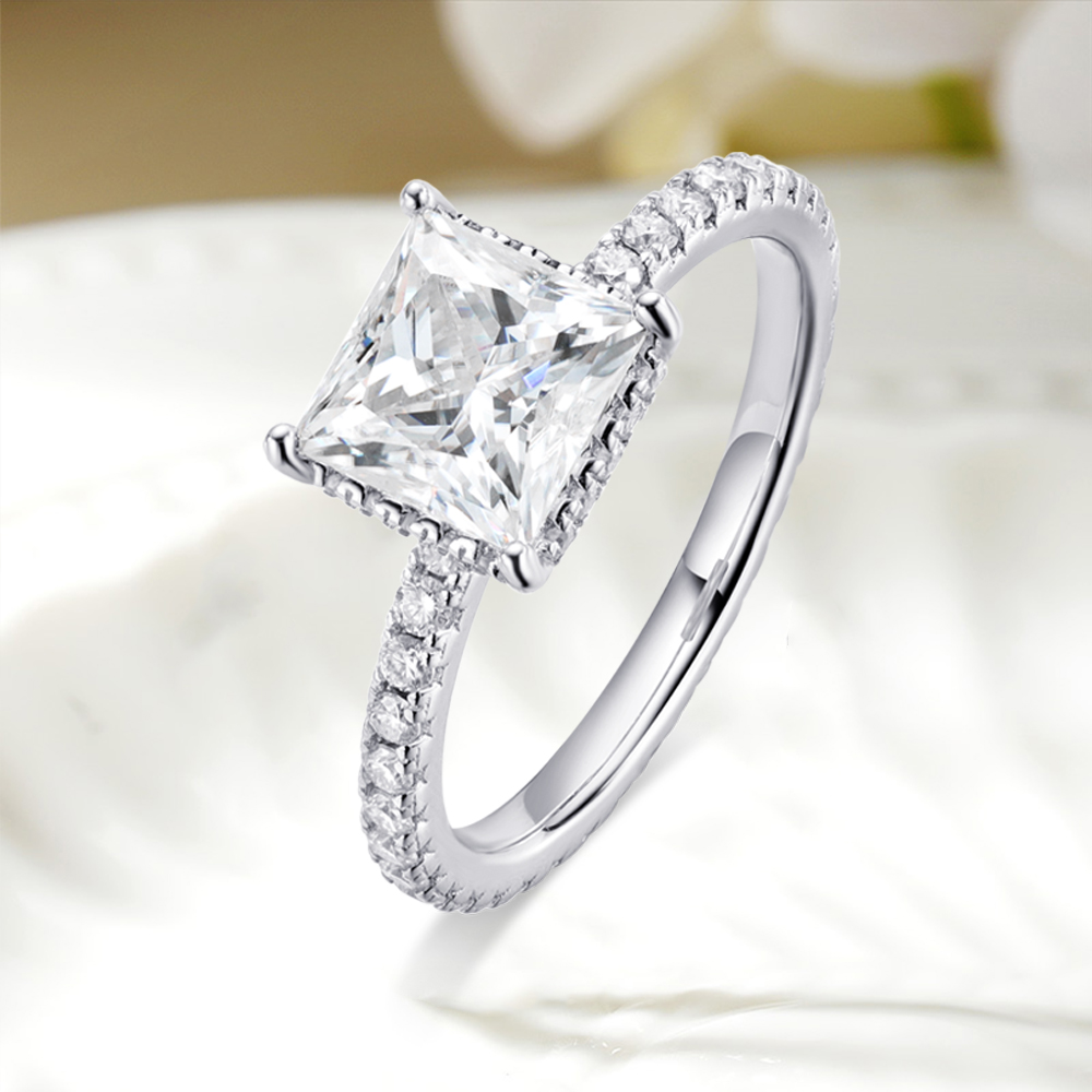Cincin Pertunangan Moissanite  - Moissanite Engagement Ring 2 Carat D Vvs1 ulasan dan harga