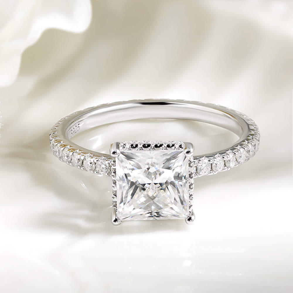 Cincin Pertunangan Moissanite  - Moissanite Engagement Ring 2 Carat D Vvs1 ulasan dan harga