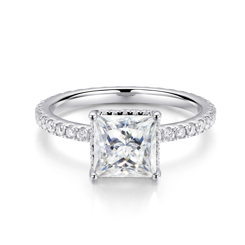 Cincin Pertunangan Moissanite  - Moissanite Engagement Ring 2 Carat D Vvs1 ulasan dan harga