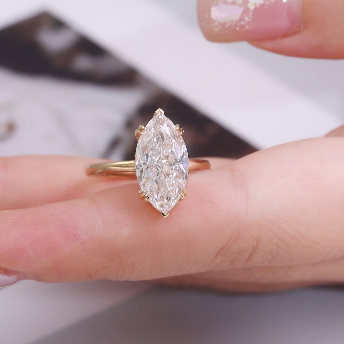 Cincin Emas 14K 18K Mewah deng - Lab Grown Diamond Ring 14K Gold ulasan dan harga