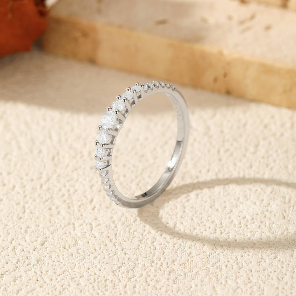 Cincin Eternity Band Moissanit - Moissanite Eternity Band Ring Stackable ulasan dan harga