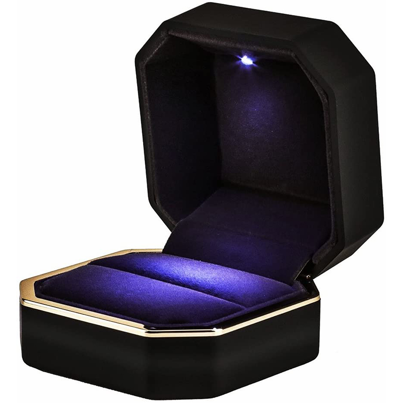 Kotak perhiasan LED, 1 buah LE - Velvet Ring Box Led Light Proposal ulasan dan harga