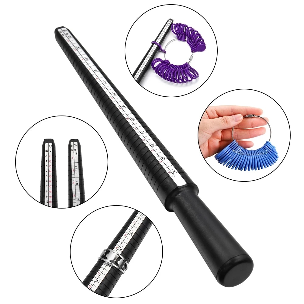 Alat perhiasan profesional cin - Ring Sizer Measuring Tool Mandrel Set ulasan dan harga