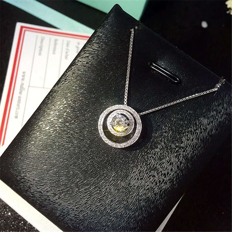 2 In 1 Lab Liontin Berlian Nya - Moissanite Pendant Necklace Solitaire ulasan dan harga