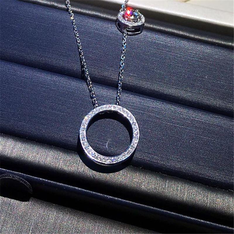 2 In 1 Lab Liontin Berlian Nya - Moissanite Pendant Necklace Solitaire ulasan dan harga