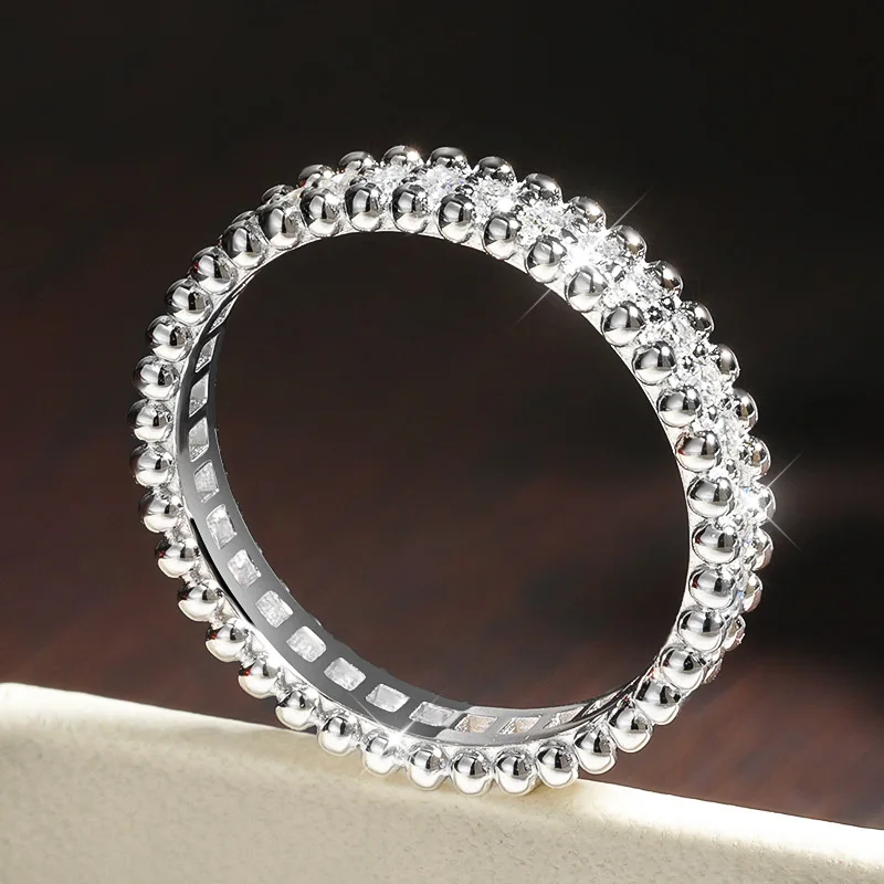 FCGJHW D Cincin Moissanite VVS - Moissanite Eternity Band Ring Stackable ulasan dan harga