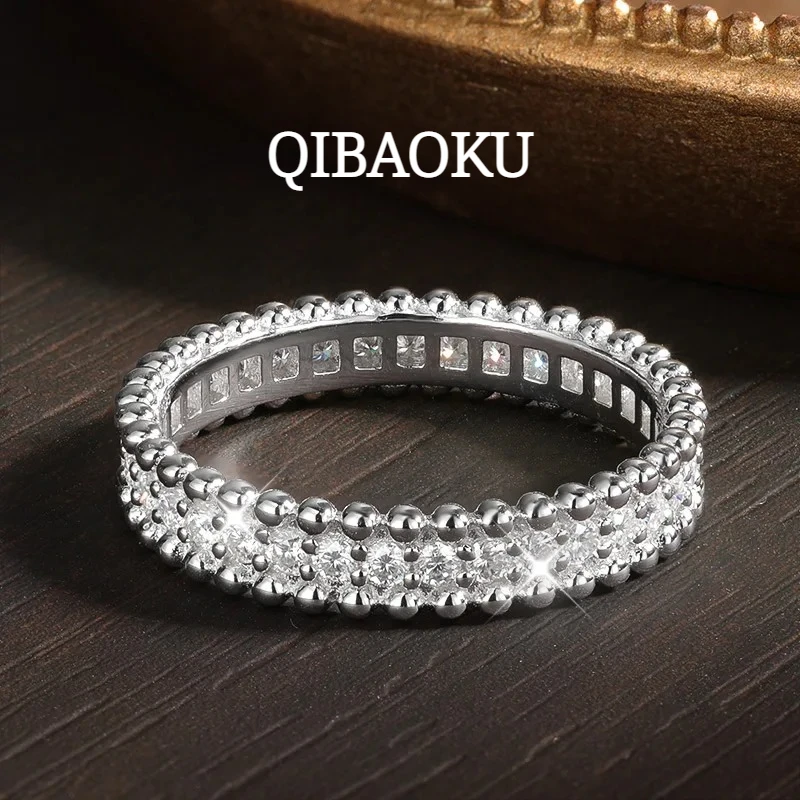 FCGJHW D Cincin Moissanite VVS - Moissanite Eternity Band Ring Stackable ulasan dan harga