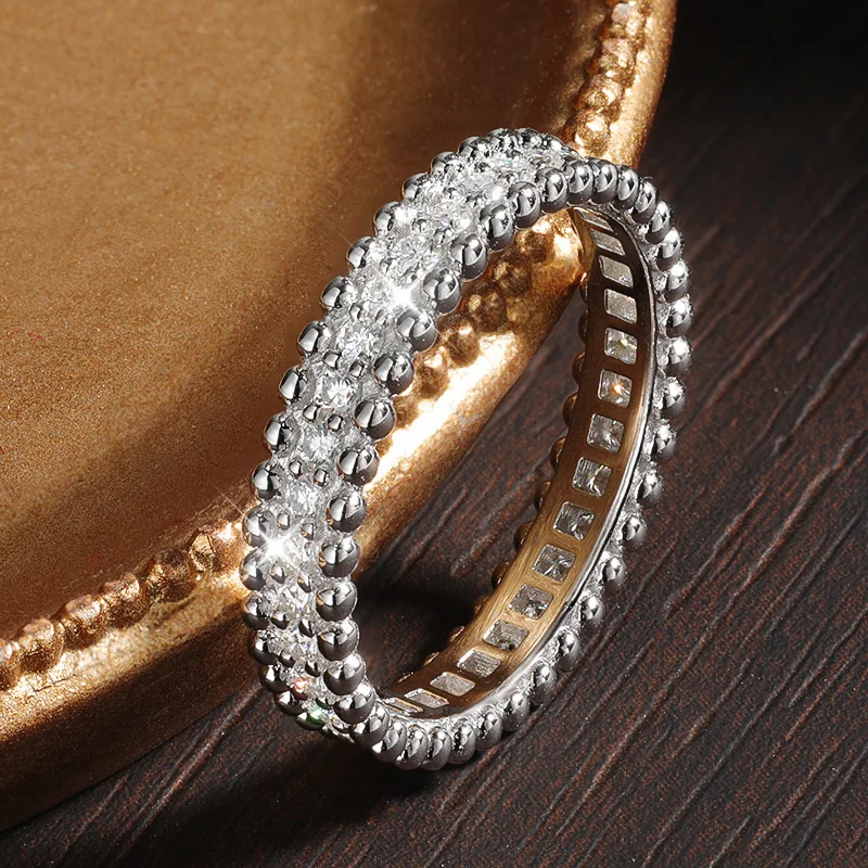 FCGJHW D Cincin Moissanite VVS - Moissanite Eternity Band Ring Stackable ulasan dan harga