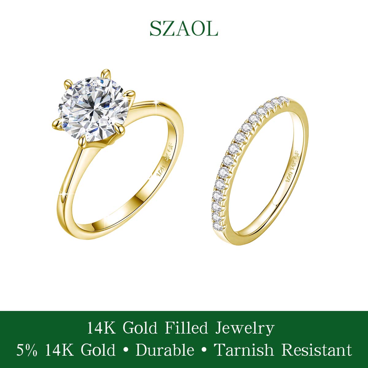Cincin Tunangan dan Pernikahan - Moissanite Eternity Band Ring Stackable ulasan dan harga