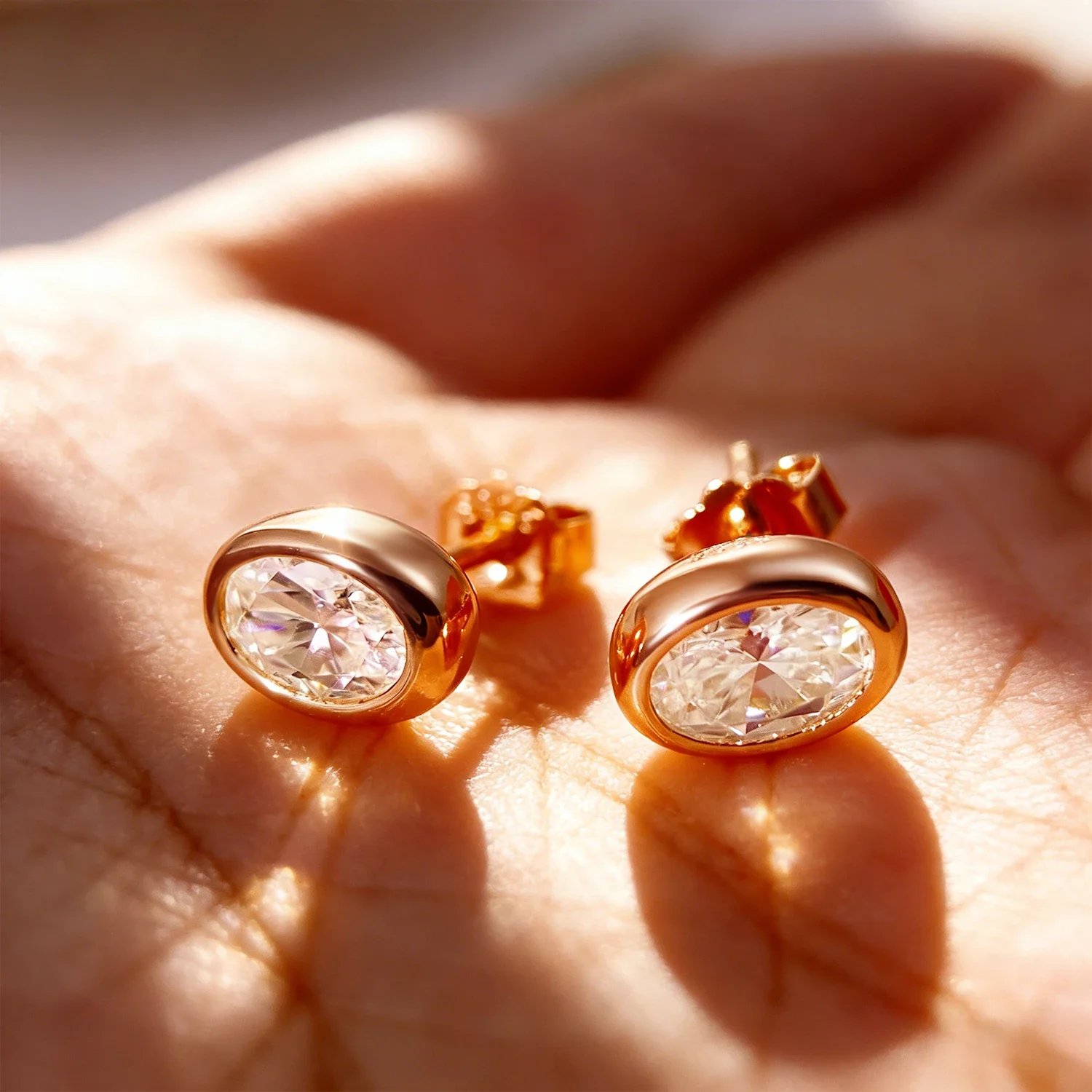 FCGJHW Set Bezel, Anting Tusuk - Moissanite Stud Earrings Round Cut 1Ct ulasan dan harga