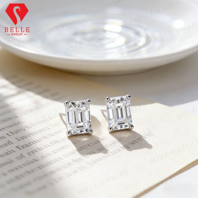 Anting Moissanite Warna D 0.5/ - Moissanite Stud Earrings Round Cut 1Ct ulasan dan harga