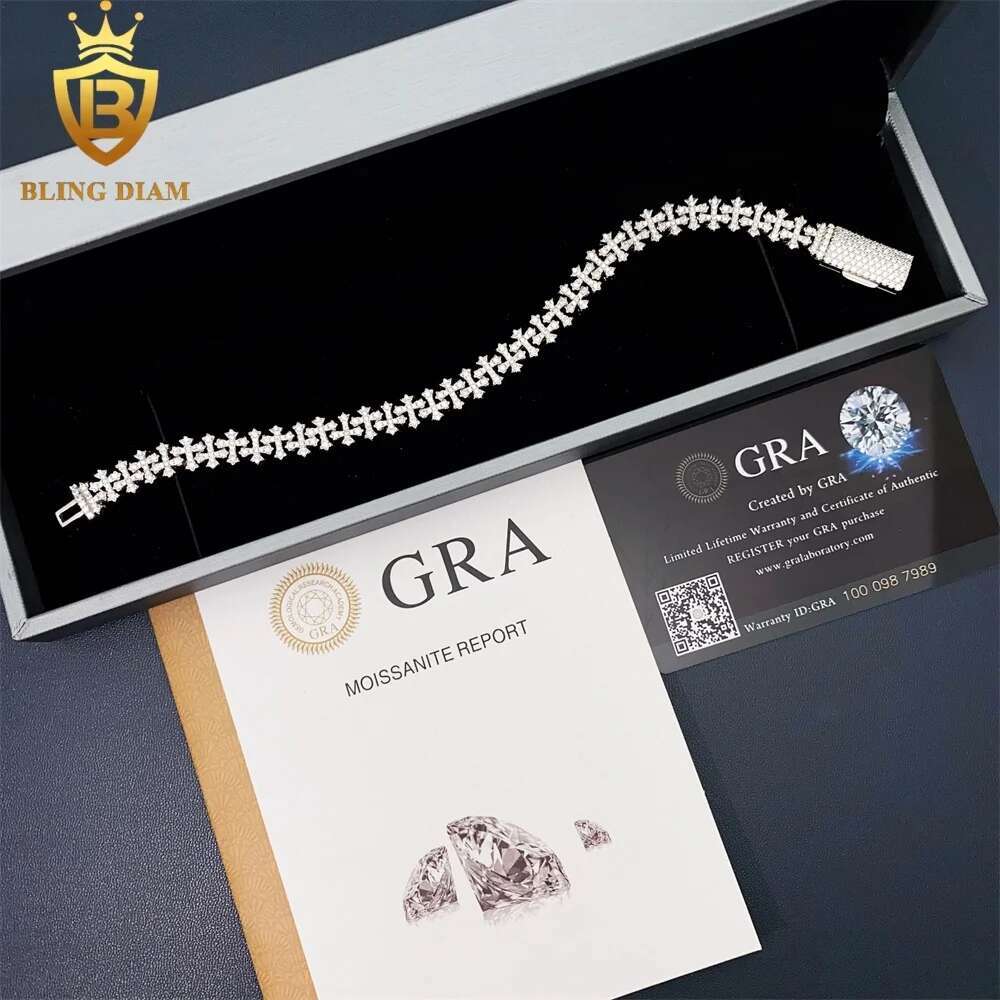 Rantai Tautan Kuba Hip Hop 8.5 - Moissanite Cuban Link Chain Iced Out ulasan dan harga