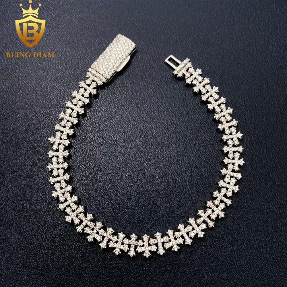 Rantai Tautan Kuba Hip Hop 8.5 - Moissanite Cuban Link Chain Iced Out ulasan dan harga