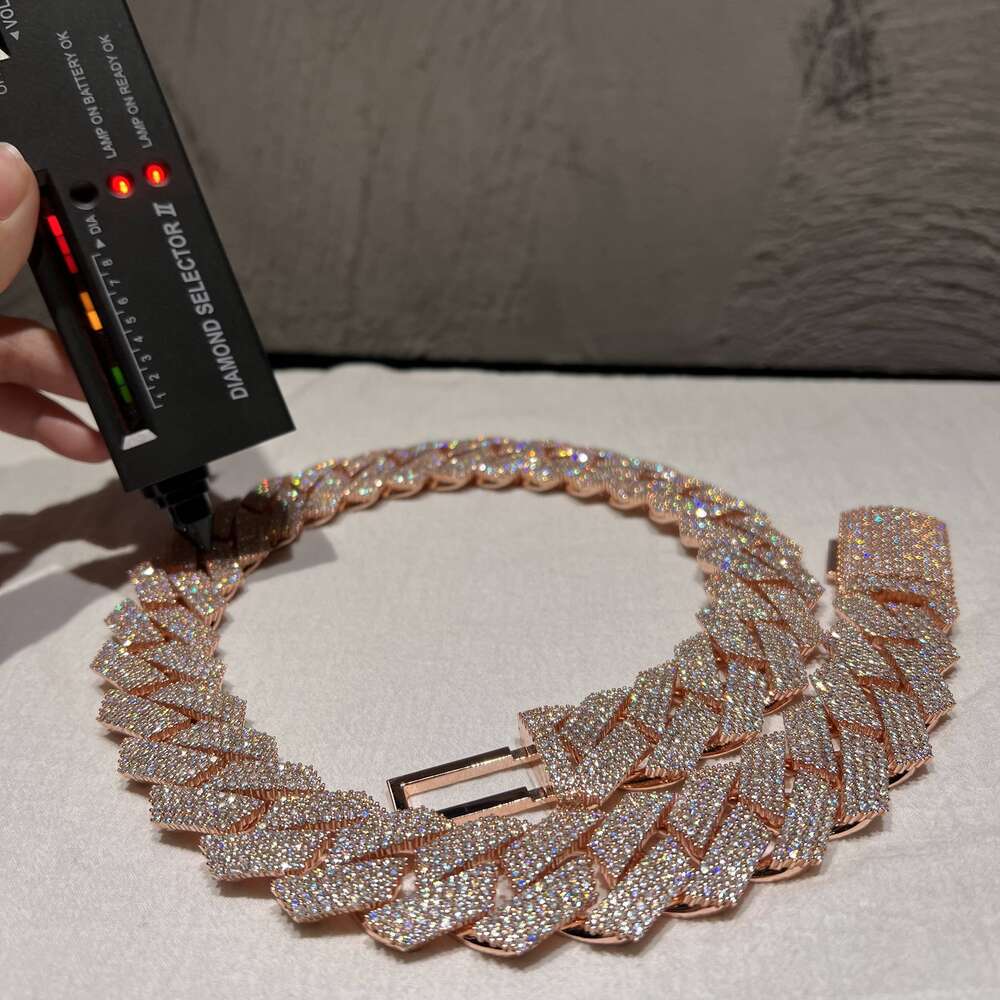 Rantai Cuban Miami Mewah Hip H - Moissanite Cuban Link Chain Iced Out ulasan dan harga