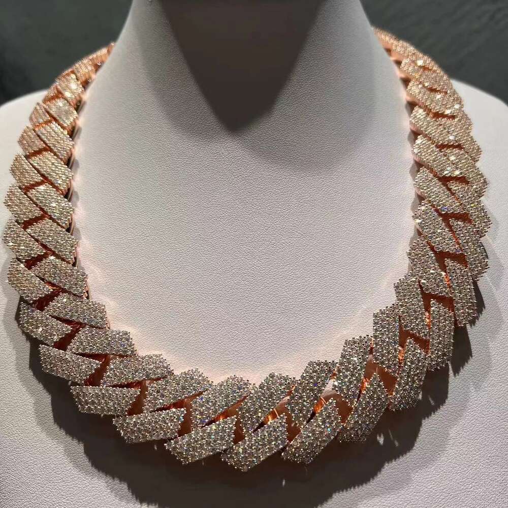 Rantai Cuban Miami Mewah Hip H - Moissanite Cuban Link Chain Iced Out ulasan dan harga