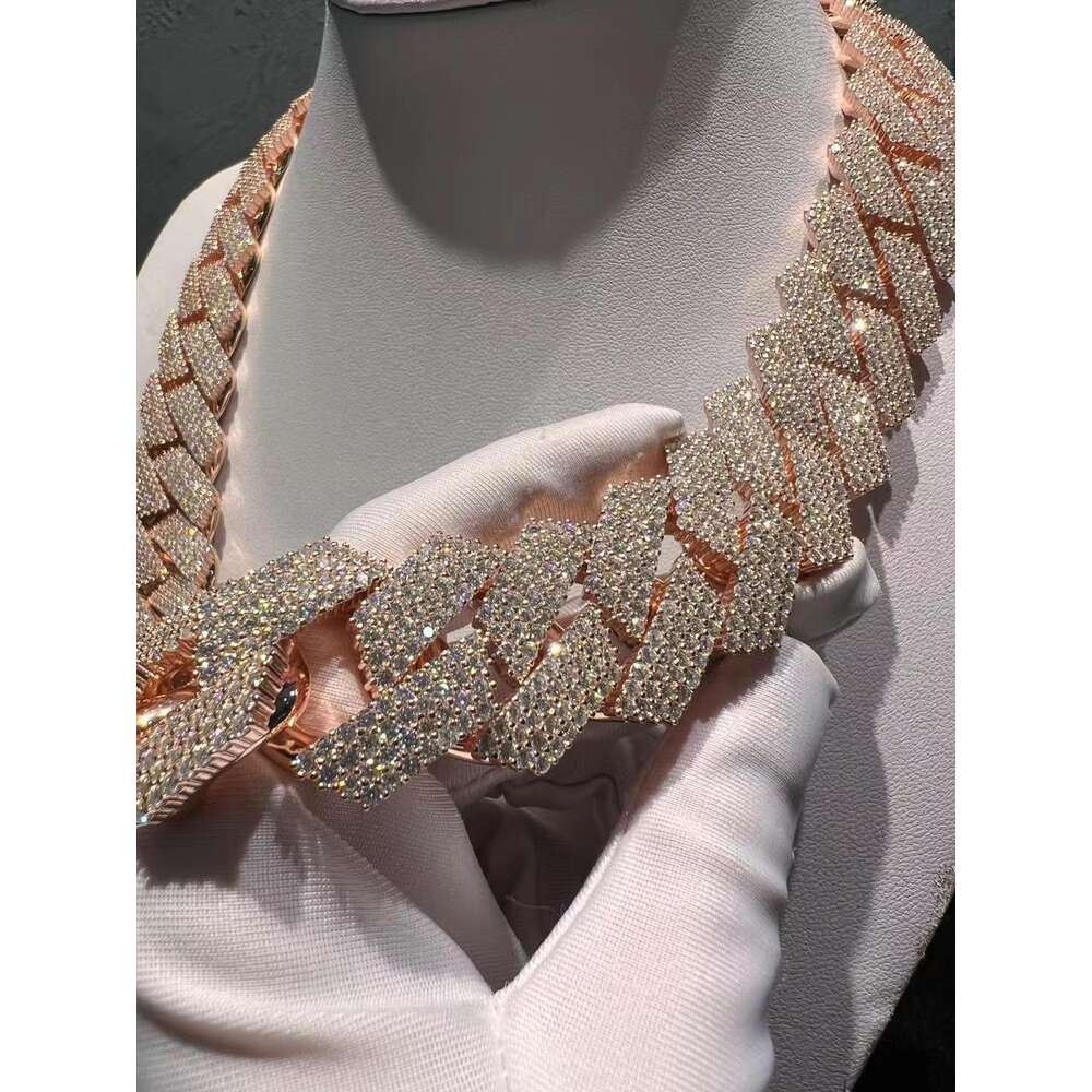 Rantai Cuban Miami Mewah Hip H - Moissanite Cuban Link Chain Iced Out ulasan dan harga