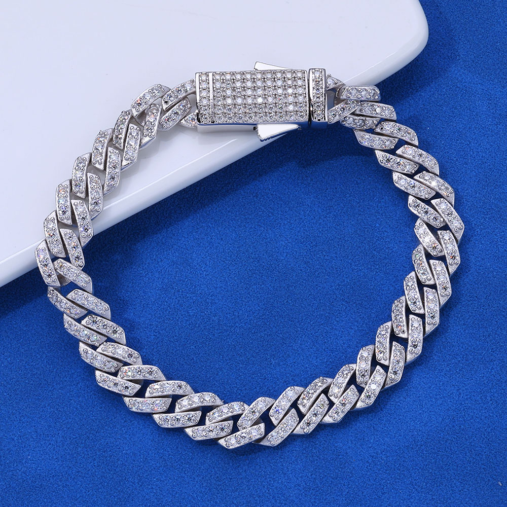 Gelang Rantai Kuba ICEBLING Pe - Moissanite Cuban Link Chain Iced Out ulasan dan harga
