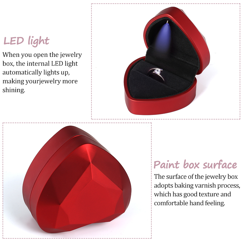 Kotak cincin lampu LED bentuk  - Velvet Ring Box Led Light Proposal ulasan dan harga