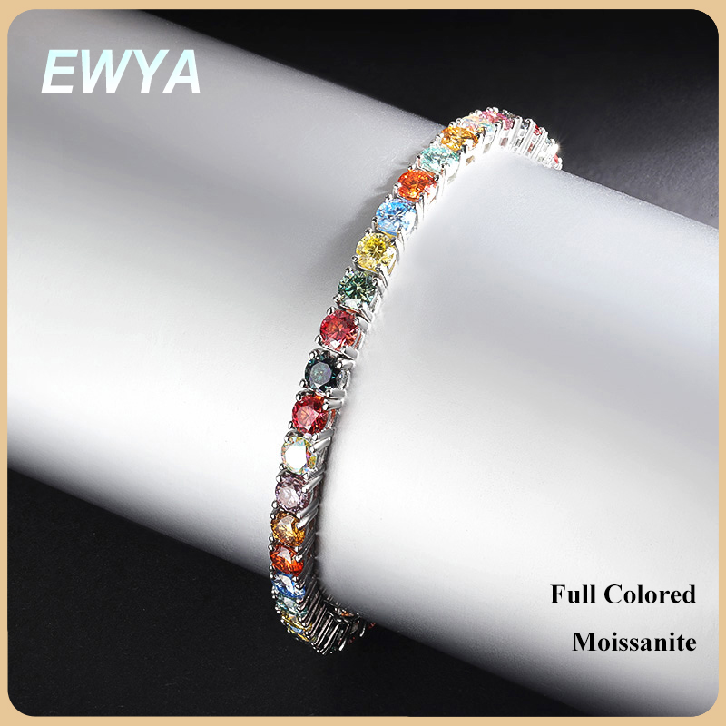 EWYA Gelang Tenis Moissanite M - Moissanite Tennis Bracelet 925 Sterling ulasan dan harga
