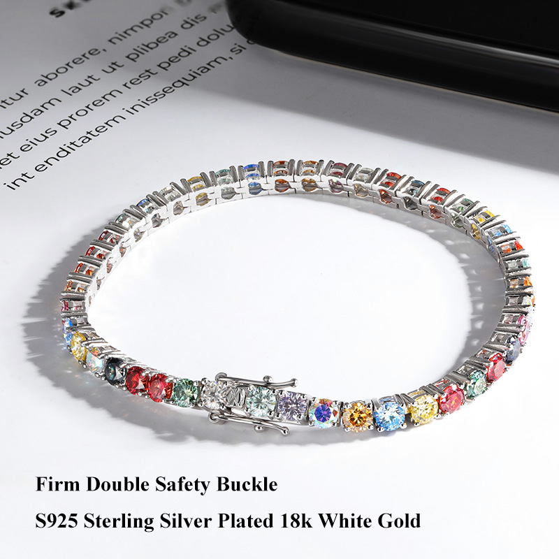 EWYA Gelang Tenis Moissanite M - Moissanite Tennis Bracelet 925 Sterling ulasan dan harga