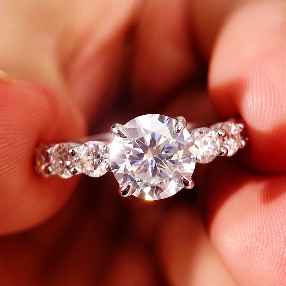 Cincin Pertunangan Moissanite  - Moissanite Engagement Ring 2 Carat D Vvs1 ulasan dan harga