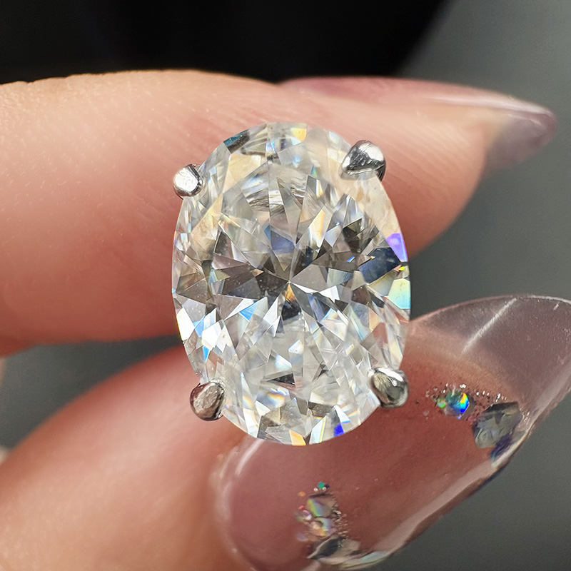 Anting Moissanite Potongan Ova - Moissanite Stud Earrings Round Cut 1Ct ulasan dan harga