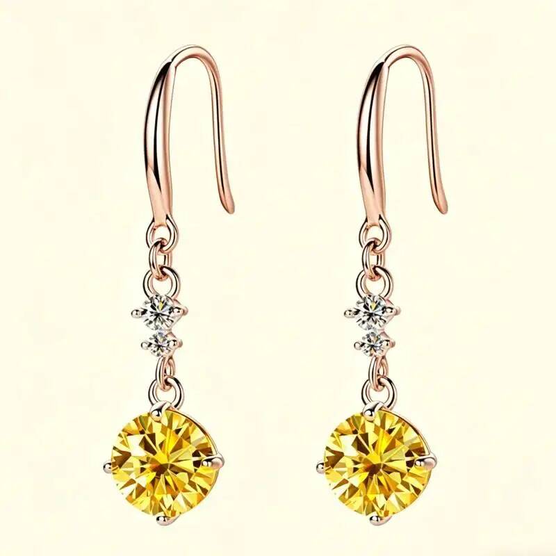 Anting-anting gantung perak st - Moissanite Stud Earrings Round Cut 1Ct ulasan dan harga